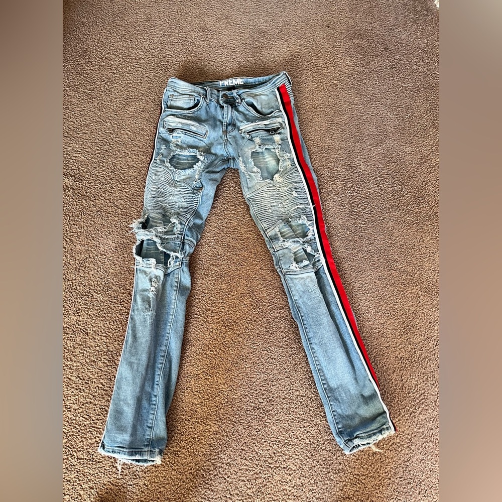 Preme denim buckle pants
